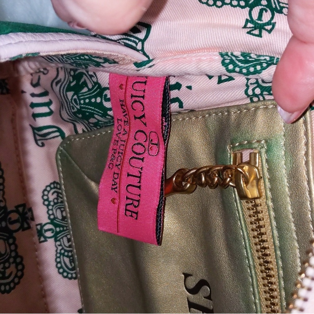 RARE💕Y2K VINTAGE Juicy Couture Green and Pink Bowler Bag💚🎀 - Picture 12 of 15